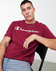 Красная футболка с крупным логотипом Champion-Красный