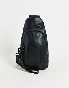 Черная кожаная сумка через плечо Smith & Canova-Черный цвет