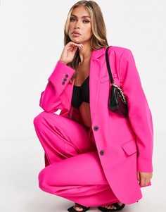 Флуоресцентно-розовый костюм мужского кроя ASOS DESIGN-Розовый цвет