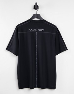 Черная футболка с фирменной тесьмой Calvin Klein Performance-Черный цвет