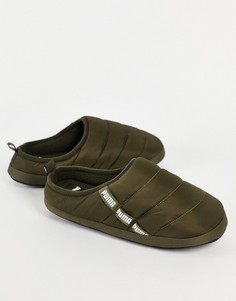 Темно-зеленые слиперы Puma Scuff-Зеленый цвет
