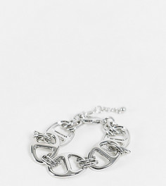 Эксклюзивный овальный браслет-цепочка серебристого цвета DesignB London-Серебристый