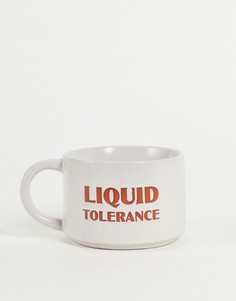 Большая кружка с надписью "Liquid Tolerance" Typo-Светло-бежевый цвет