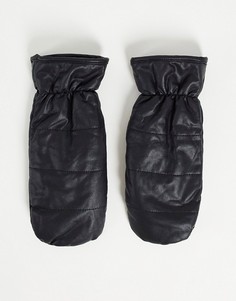 Черная варежка из искусственной кожи с мягкой подкладкой Topshop-Черный цвет