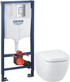 Комплект подвесной унитаз Grohe Euro Ceramic 39328000 + 39330001 + система инсталляции Grohe 38772001