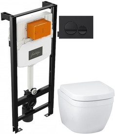 Комплект подвесной унитаз Grohe Euro Ceramic 39206000 + 39330001 + система инсталляции Jacob Delafon E24156-NF + E20859-7-BMT