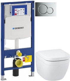 Комплект подвесной унитаз Grohe Euro Ceramic 39328000 + 39330001 + система инсталляции Geberit 111.300.00.5 + 115.770.21.5 + 111.815.00.1