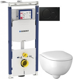 Комплект подвесной унитаз Geberit Renova Compact 500.803.00.1 + система инсталляции Geberit 111.362.00.5 + 115.770.DW.5