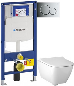 Комплект подвесной унитаз Geberit Smyle Square 500.683.01.1 + система инсталляции Geberit 111.300.00.5 + 115.770.21.5 + 111.815.00.1
