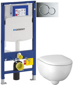Комплект подвесной унитаз Geberit Renova Compact 500.803.00.1 + система инсталляции Geberit 111.300.00.5 + 115.770.21.5 + 111.815.00.1
