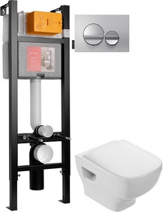 Комплект подвесной унитаз Jacob Delafon Struktura EDF102-00 + E4272-00 + система инсталляции Jacob Delafon E33131RU-NF + E20859-CP-MTC