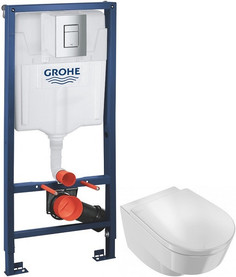 Комплект подвесной унитаз Jacob Delafon Odeon Rive Gauche EDR102-00 + E24888-00 + система инсталляции Grohe 38772001