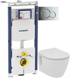 Комплект подвесной унитаз Ideal Standard Connect Space E804601 + E772401 + система инсталляции Geberit 111.362.00.5 + 115.770.21.5