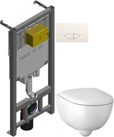 Комплект подвесной унитаз Geberit Renova Compact 500.803.00.1 + система инсталляции Jacob Delafon E29025-NF + E29026-01R