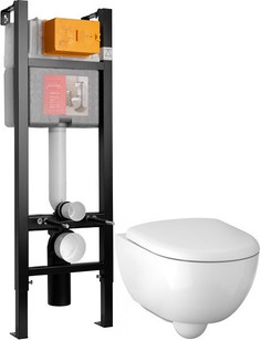 Комплект подвесной унитаз Geberit Renova Compact 500.803.00.1 + система инсталляции Jacob Delafon E33131RU-NF