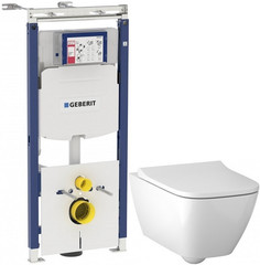 Комплект подвесной унитаз Geberit Smyle Square 500.683.01.1 + система инсталляции Geberit 111.362.00.5