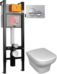 Комплект подвесной унитаз Jacob Delafon Vox EDM102-00 + E20142-00 + система инсталляции Jacob Delafon E33131RU-NF + E20859-CP-MTC