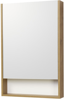 Зеркальный шкаф 55x85 см белый матовый/дуб рустикальный L/R Акватон Сканди 1A252102SDZ90