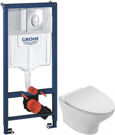 Комплект подвесной унитаз Jacob Delafon Nouvelle Vague EDJ102-00 + E20069-00 + система инсталляции Grohe 38721001