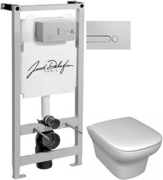 Комплект подвесной унитаз Jacob Delafon Vox EDM102-00 + E20142-00 + система инсталляции Jacob Delafon E5504-NF + E4326-CP