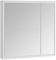 Зеркальный шкаф 80х81 см белый глянец L Акватон Нортон 1A249202NT010