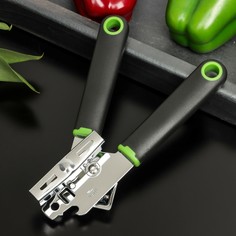 Нож консервный доляна lime, 20×5 см, цвет чёрно-зелёный