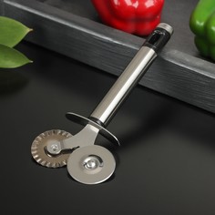 Нож для пиццы и теста fargo, 17×7 см, нержавеющая сталь, двухсторонний Доляна