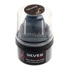 Крем для обуви с губкой черный Silver, 50 мл