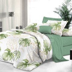 Постельное белье евро, пр215х240, 2н70х70, п200х215, Butterfly, сатин, Курортный рай