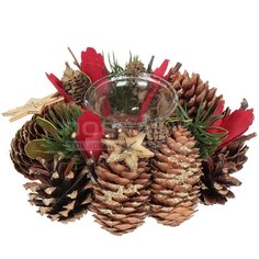 Композиция декоративная 16х16х8 см, с подсвечником, SYSGL-462007