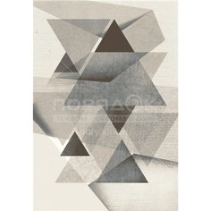 Ковер интерьерный 1.33х1.9 м, Silvano, Графика, прямоугольный, серый , 216096B