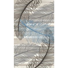 Ковер интерьерный 0.8х1.5 м, Silvano, Перья серые, прямоугольный, серый , 216465A