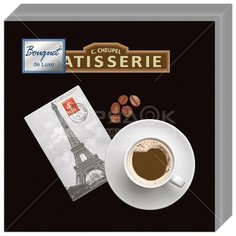 Салфетки бумажные Bouquet de Luxe Кофе 25 шт, 24х24