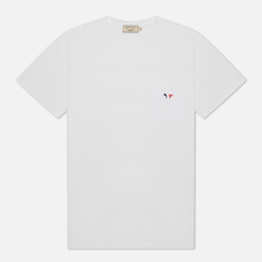 Мужская футболка Maison Kitsune Tricolor Fox Patch, цвет белый