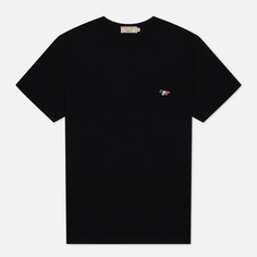 Мужская футболка Maison Kitsune Tricolor Fox Patch, цвет чёрный