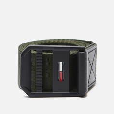 Ремень Tommy Jeans Essential Webbing Logo, цвет оливковый