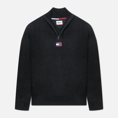 Мужской свитер Tommy Jeans Solid Badge Zip Mck Neck, цвет чёрный
