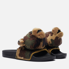 Мужские сланцы adidas Originals x Jeremy Scott Adilette Teddy, цвет чёрный