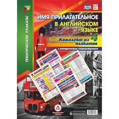 Набор плакатов Издательство Учитель Имя прилагательное в английском языке
