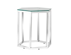 Журнальный стол гекс серебро (stool group) прозрачный 48x50x41 см.