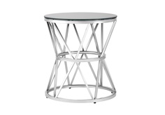 Журнальный стол вива серебро стекло черное (stool group) черный 50x57 см.