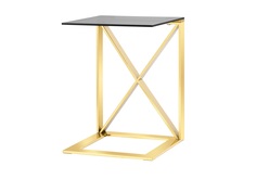 Журнальный стол кросс золото стекло smoke (stool group) прозрачный 40x55x40 см.
