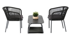Комплект мебели «марсель» (стол и два стула) (outdoor) серый 174x80x90 см.