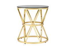 Журнальный стол вива золото стекло черное (stool group) черный 50x57x50 см.