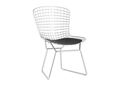 Стул обеденный bertoia хромированный с черной подушкой (stool group) черный 53x83x59 см.