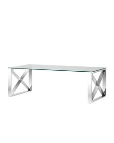 Журнальный стол кросс серебро (stool group) серебристый 120x40x60 см.