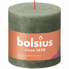 Свеча Bolsius Rustic 10х10 см Shine оливковый