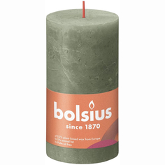 Свеча Bolsius Rustic 13х6,8 см Shine оливковая