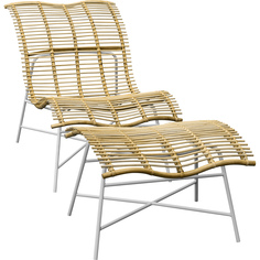 Комплект мебели Rattan grand Nuvali шезлонг с подставкой для ног (RG-LARCH015-NCLL/RG-FS015-NCLL)