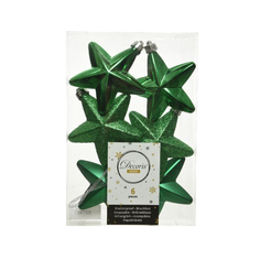 Набор звездочек Kaemingk зеленые на елку 7,5х2x7,5 см 6 шт